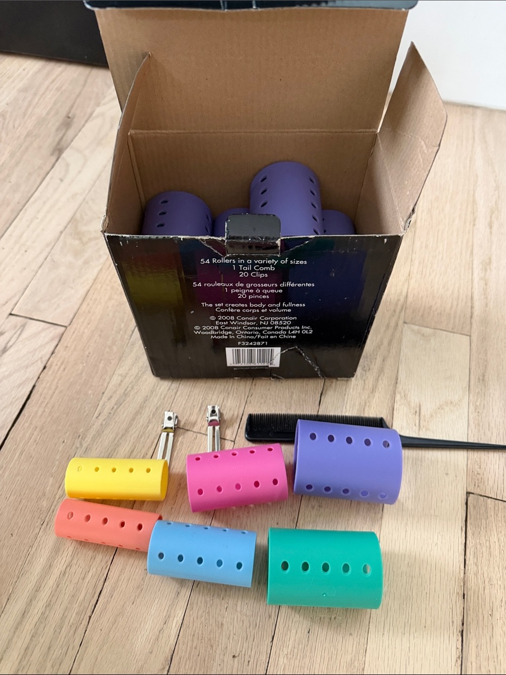 Colorful plastic Hair Rollers Set - Multicolor